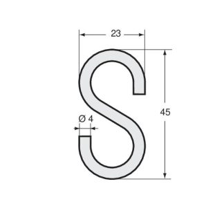 GANCIO A "S" ZINCATO 23x45