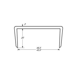 PROFILO GUARNIZIONE BASE RIGIDA PVC SP.46,5 GRIGIO L2600