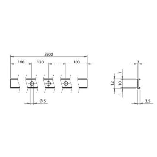 PROFILO ALU H12 L3800 X FIX GUARNIZIONI PORTE