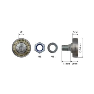 CUSCINETTO INOX &Oslash;24 L=20 M8 - EDSCHA