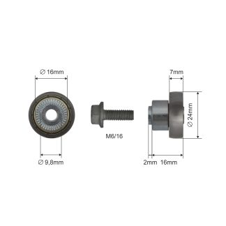 CUSCINETTO INOX Ø24 L=18 M6