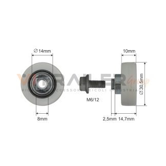 CUSCINETTO TEFLON &Oslash;30,5 L=17,2 M6