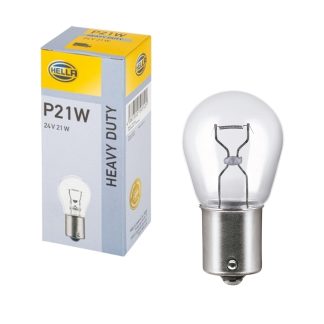 LAMPADINA ALOGENA P21W 24V 21W ATTACCO BA15S  - HELLA (ACQUISTO MIN.10PZ O MULTIPLI)
